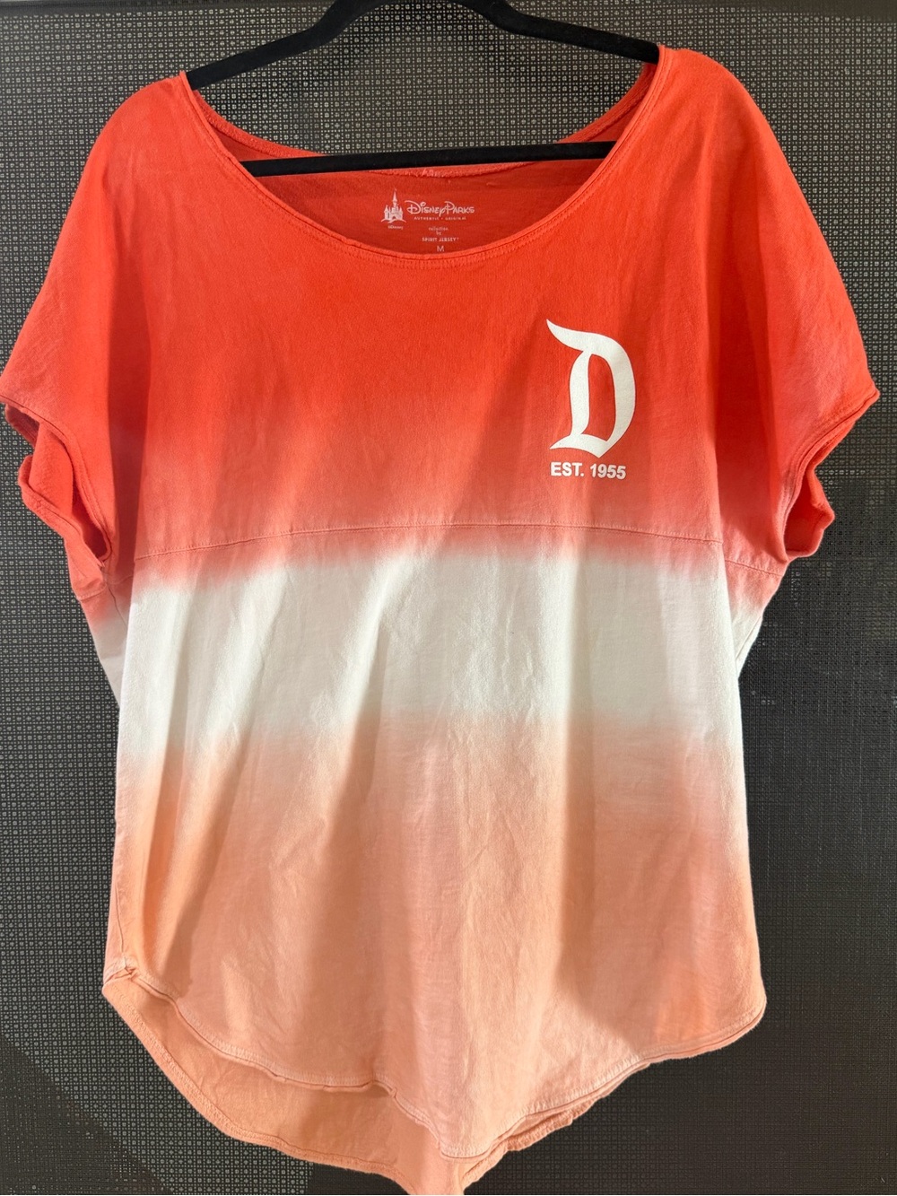 Disney Women's Ombre Coral White spirit jersey Tee - EST. 1955